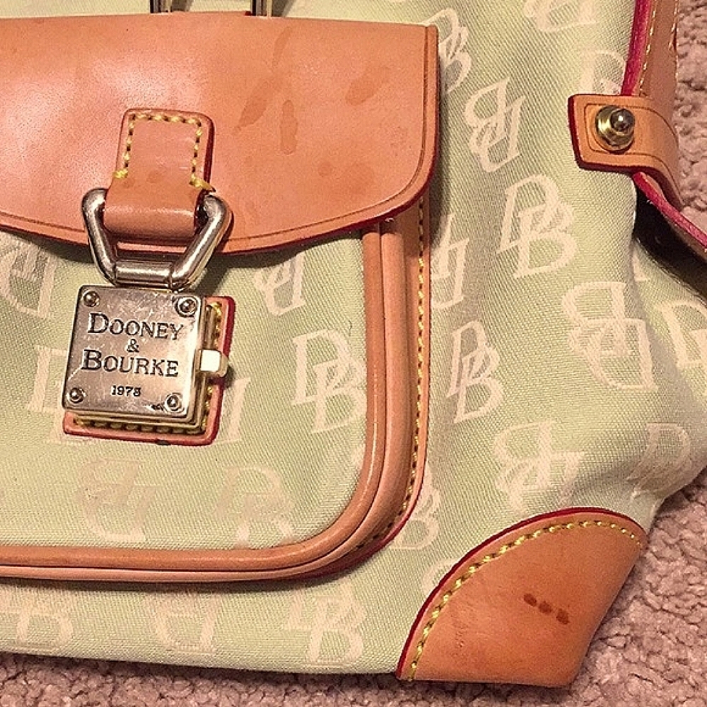 Vintage Dooney & Bourke Double Pocket Tote Bag Satchel Purse - Picture 15 of 16